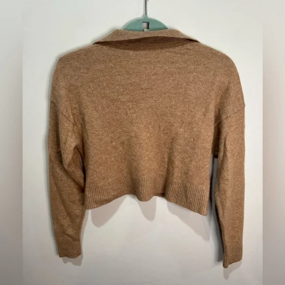 Reformation Cashmere Polo Sweater in
Camel Tan - Picture 3 of 6
